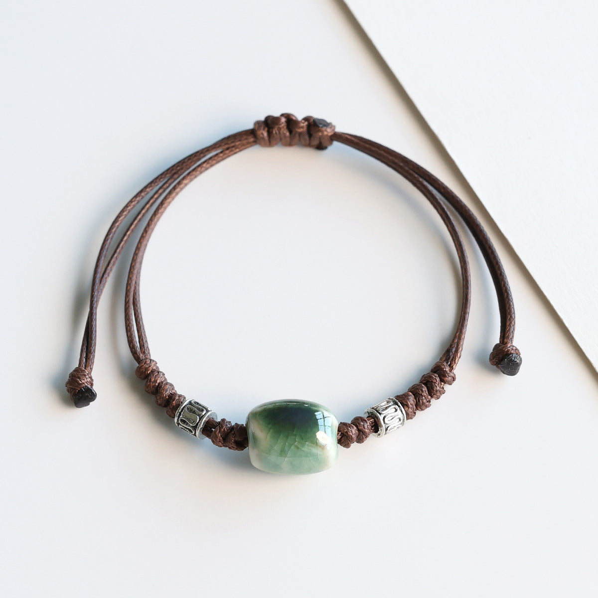 Ethnic Style Ceramic Bracelet for Women Jingdezhen Porcelain Beaded Bracelet