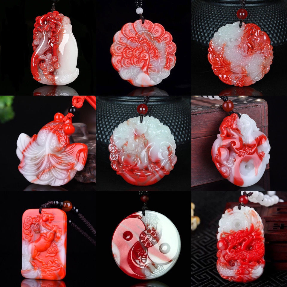Bloodstone Pendant Bloodstone Jade Pixiu Jade Guanyin