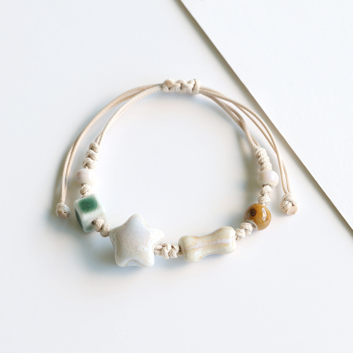 Ethnic Style Ceramic Bracelet for Women Jingdezhen Porcelain Beaded Bracelet