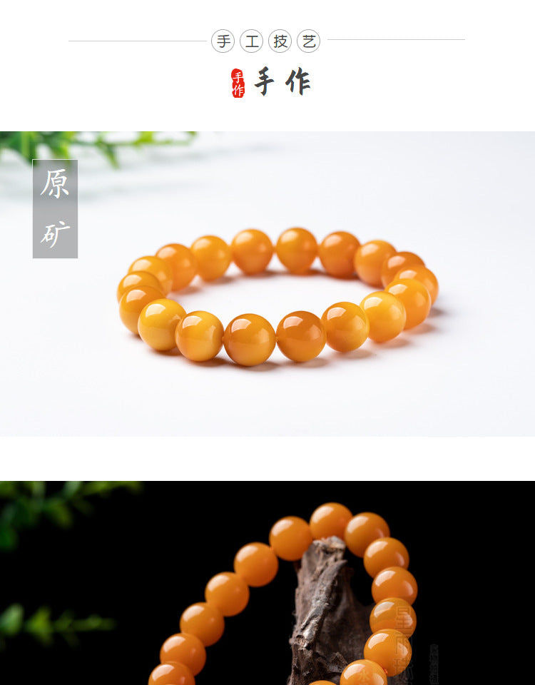 Natural Yellow Jade Bracelet Yellow Dragon Jade Bracelet